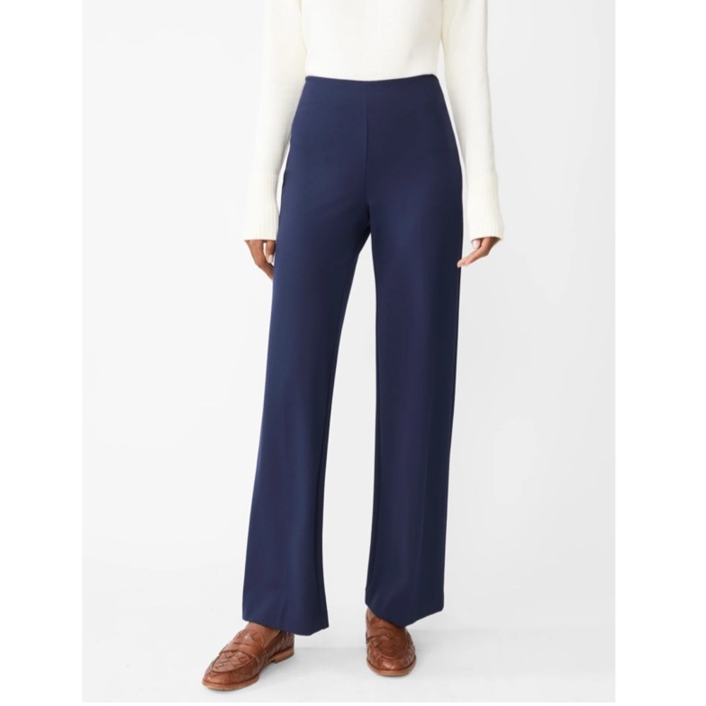 J. McLaughlin Carter Stretch Knit Wide Leg Pull-On Pants in Navy Blue Size 4